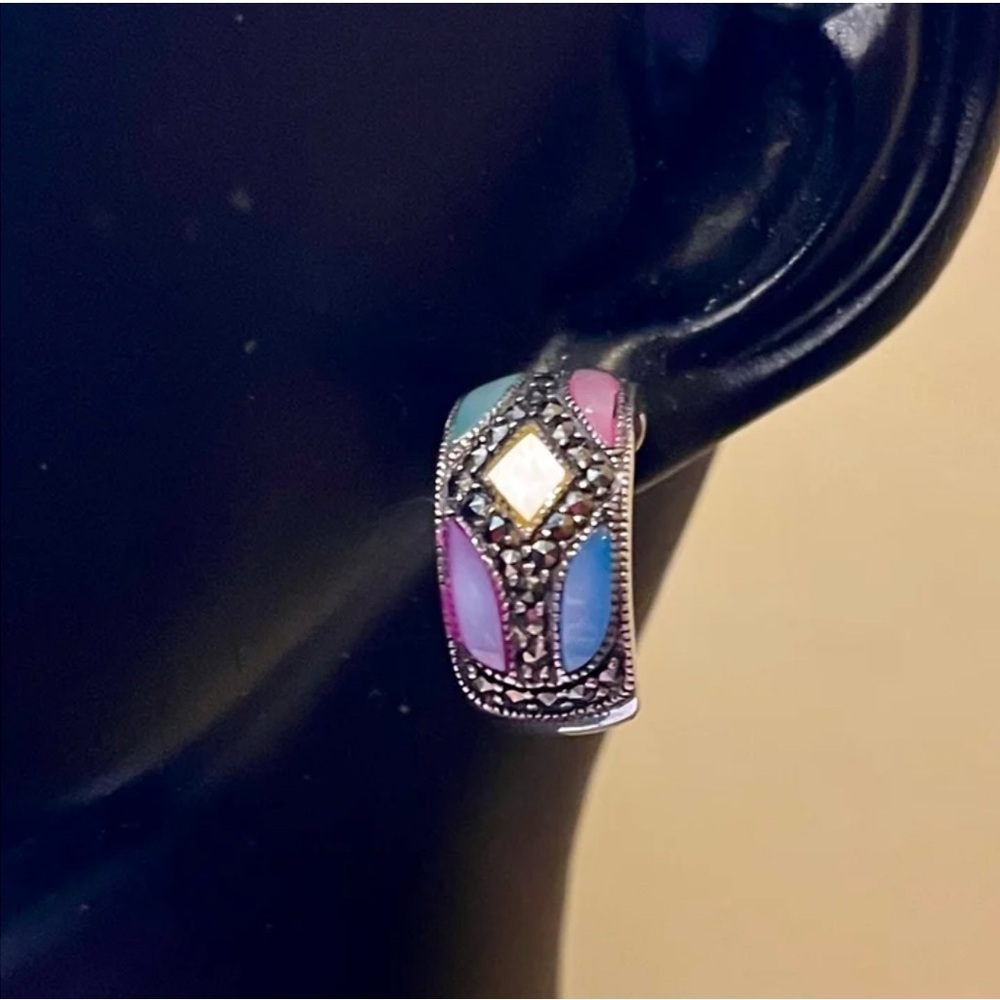 Vintage Marcasite MOP Earrings